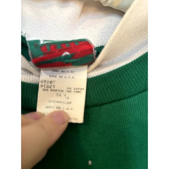 Vintage Christmas Tree + Cardinals Nut Cracker Double Collar Crewneck Sweater 1X - Picture 1 of 5